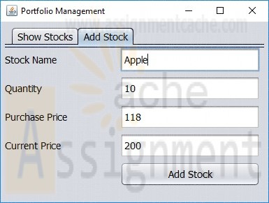 CIS355A Week 4 Stocks4U Portfolio Management System Add stock