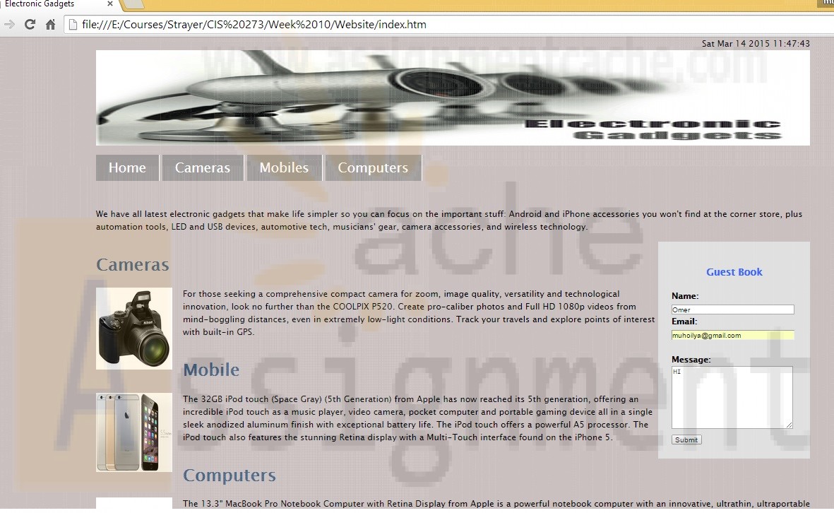 CIS 273 Techincal Project Business Website