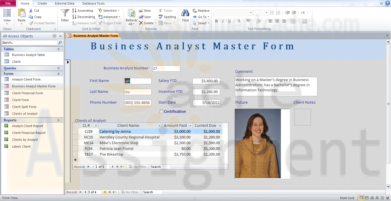 Multitable Forms Camashaly Design Business Analyst Master Form