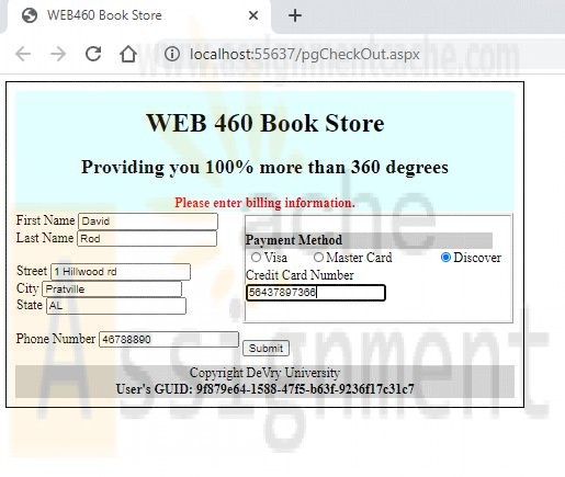 WEB460 Lab 2 of 7 Creating and Using Master Pages Checkout Page