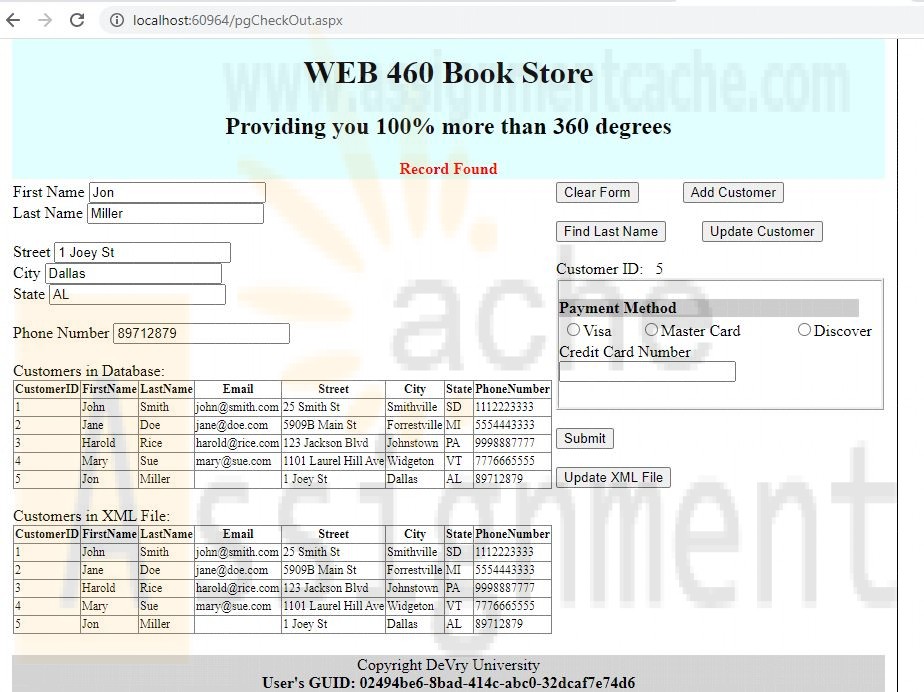WEB460 Lab 4 of 7 Create a Business Layer Class and Use an XML File